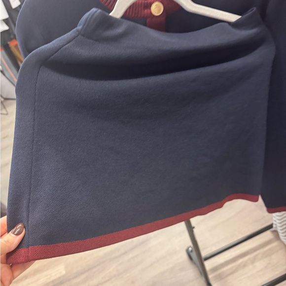 Zara Black and Red Knit Cardigan and matching skirt with Gold Accents - Picture 4 of 4